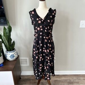 Who What Wear Floral Ruffle MIDI Dress